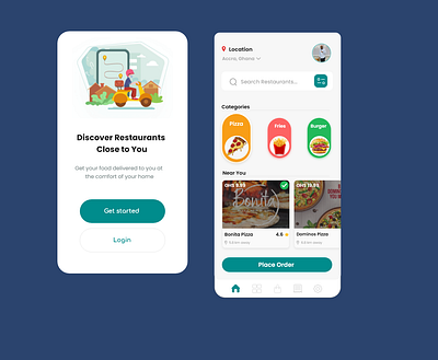 Food app adobe xd food ui