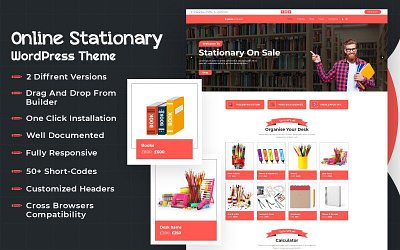 Online Stationery WooCommerce Theme html templates library online stationary online store stationary themes wordpress wordpress theme