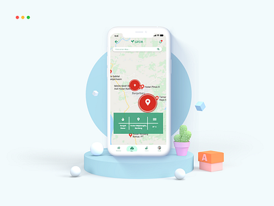 Green Forest App | Map Location Concept Design app design guidelines design system figma green forest app greep app hotel app mobile app sketch ui design ui kit weather