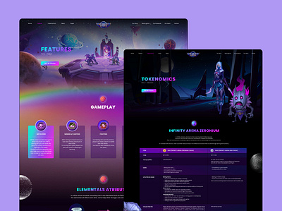 Infinity Arena - NFT Game Website 3d animation design ui ux web