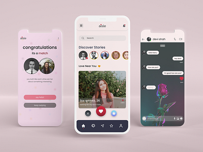 Dating App Design app design design illustration logo ui