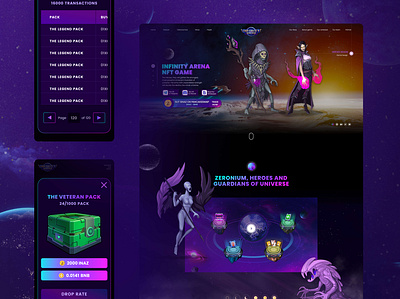 Infinity Arena - NFT Game Website 3d animation app design graphic design ui ux web