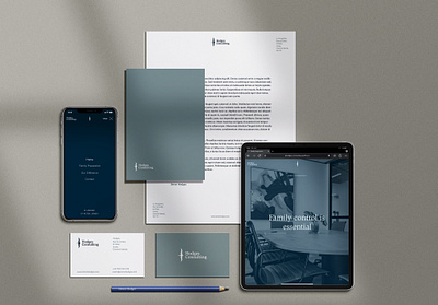 Hodges Consulting / Stationary Mockup brand branding business card consultancy consultant creative design firm high end illustration logo luxury mockup stationary vector website