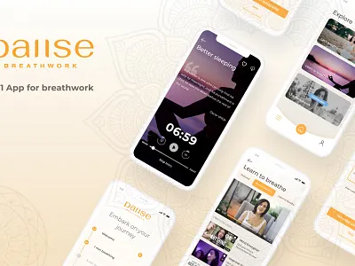 PAUSE app branding graphic design illustration logo mobile app motion graphics ui ui design uxdesign