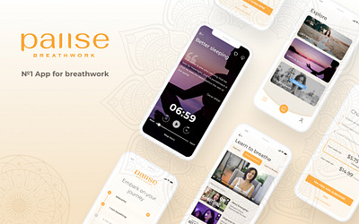 PAUSE app branding graphic design illustration logo mobile app motion graphics ui ui design uxdesign