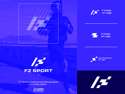 FZ Sport Logo Design actice athlete competition design fitness graphic health healthy icon illustration logo man marathon run runner speed sport symbol training vector