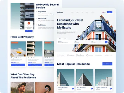 My Estate | Real Estate Landing Page agency architect architectural architecture architecture design art design graphic design home page interior architecture interior design landing landing page minimal property real estate ui ux web website