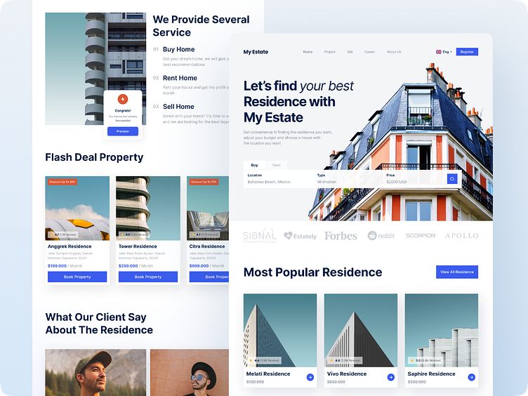 My Estate | Real Estate Landing Page by Sunnyday Lab on Dribbble