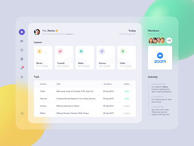 Dashboard School Management app clean dashboard education management school student ui ux web