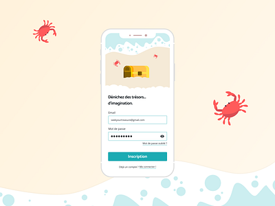 Mobile app - Daily UI #1 beach challenge dailyui hunt illustration mobile treasure ui