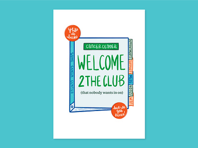 Welcome to the Cancer Club binder breast cancer button cancer greeting card illustration procreate typography