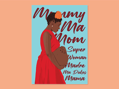 Congrats Mama baby black woman black women expecting greeting card illustration melanin mom mother mothers day pregnancy procreate