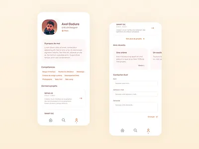 Profile Page app daily design job linkedin orange page profile ui ux