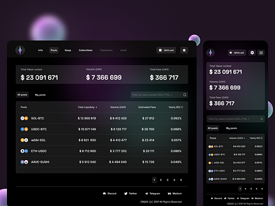 Liquidity Pools - Solana AMM crypto defi logo mobile ui ui design ux