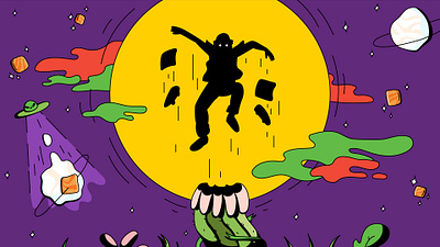 'Take it to 200' style frame animation cactus cereal cinnamon toast crunch cuco dark knight digital dope flora flowers illustration interview moon music outer space shadow space spotify style frame vector