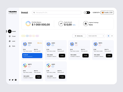 Yearn.finance web application design animation application blockchain branding crypto dashboard design graphic design nextpage ui ux web app web application web design