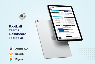 Football Dashboard Tablet UI Design app app design art branding design graphic design illustration inspiration logo mobileui mobileuiux mobileuiuxdesign mobileux tabletui tabletuidesign ui uidesign uiux uiuxdesign uxdesign