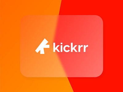 Kickrr Logo Design colour cyber security glass morphism icon iot itc lettermark logo logofolio logos mark minimalist programming red and orange saas software symbol technology typography vector