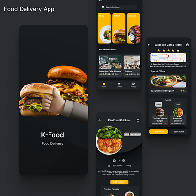 Food Delivery App app delivery design designuiux food illustration ui uix ux