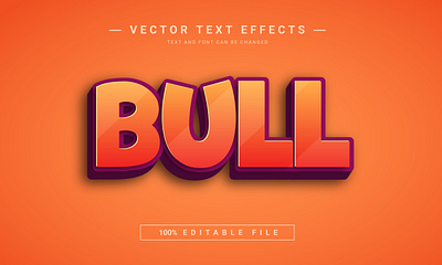 Bull 3D Full Editable Text Effect Mockup Template 3d 3d text animal bull font effect graphic design text text effect vector