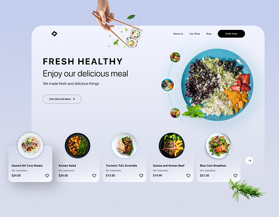 Restaurant Landing Page Design design food healthy food landing page minimal uiux web website