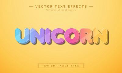 Unicorn 3D Full Editable Text Effect Mockup Template 3d 3d text design graphic design hourse illustration kids logo text effect unicorn vector