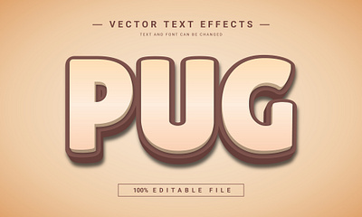 Pug 3D Full Editable Text Effect Mockup Template 3d 3d text design dog graphic design illustration logo love pet pug text effect vector