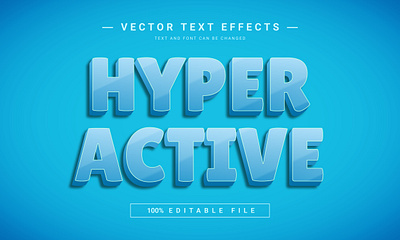 Hayper Active 3D Full Editable Text Effect Mockup Template 3d 3d text design editable font effect graphic design illustration logo text effect vector