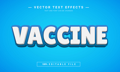 Vaccine 3D Full Editable Text Effect Mockup Template 3d 3d text branding corona covid 19 graphic design illustration text effect vaccine vector