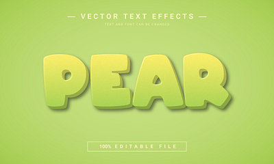 Pear 3D Full Editable Text Effect Mockup Template 3d 3d text graphic design illustration pear text effect vector