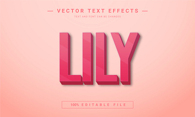 Lily 3D Full Editable Text Effect Mockup Template 3d 3d text branding design graphic design illustration lily logo text effect vector