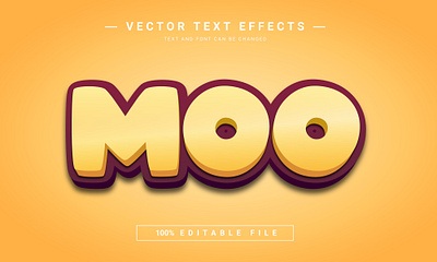 MOO Vaccine 3D Full Editable Text Effect Mockup Template 3d 3d text cow design graphic design illustration moo text effect vector