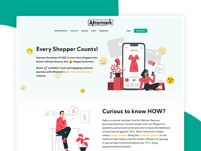 AFRAMARK- Syndicating Q&A solution for eCommerce adobexd branding design ecommerce ecommerce design qa website syndicated ui ux ui web designer web designs website designer
