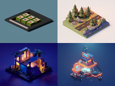 Polygon runway 3d blender course design isometric isometric models models technology