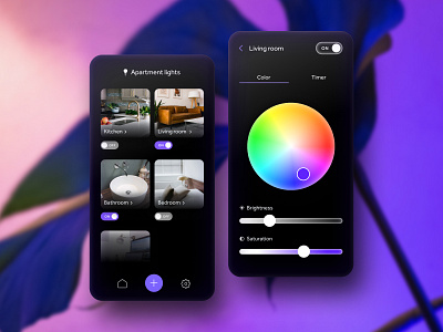 Smart Bulb UI concept app bulb color design light minimal smart home ui