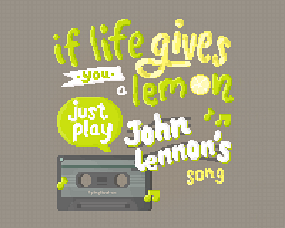 Play John Lennon's Song - Pixel art Illustration 8bit design illustration johnlennon nintendo pixel pixel art pixelart pixelartist pixelicatom pixels quote thebeatles typography