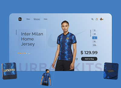 Online Jersey Store Concept branding ecommerce figma glassmorphism jersey kits online store photoshop soccer sport ui ux web women