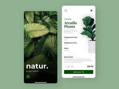 Natur Plant Shop - An Ecommerce Application checkout page design ecommerce ecommerce shop landing page plants product product page ui ui design