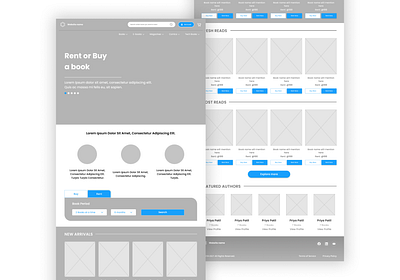 Rental Books Website book website design figma design rental book website ui web website wireframe