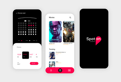 Spot on cinema app application application design cinema cinema app concept design graphic design logo modern ui user experience user interface ux