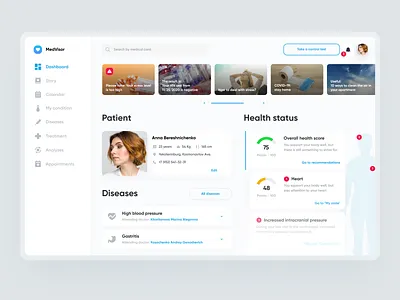 Medicine Dashboard Web UX/UI dashboard design healthtech med medicine panel ui ux web webdesign