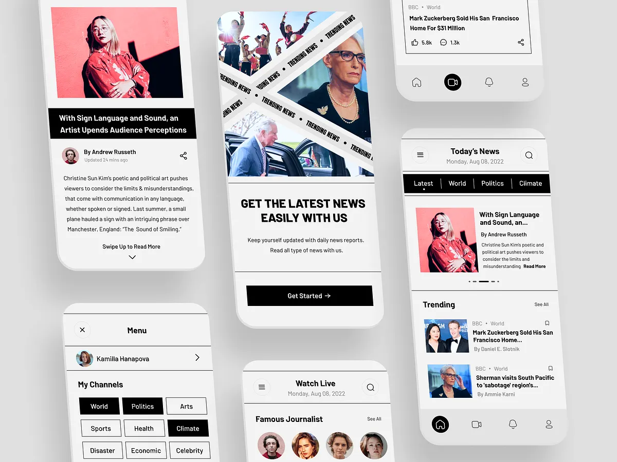 News App UI designs, themes, templates and downloadable graphic ...