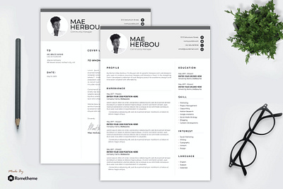 Clean Resume vol. 42 YR 3d animation branding clean cover letter cv design cv template design graphic design illustration logo motion graphics resume resume design resume template ui