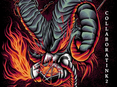 "INFECTINK GOAT" album cover art clothing design goat illustration merch design tees design