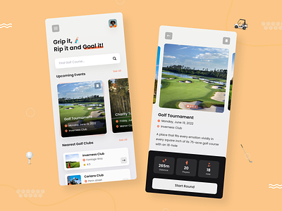 Golf App UI Kit app design app designer app development app development company golf golf app design golf app ui golf application golf course golf web graphic design mobile app design sports sports app ui design ui ux ui ux design user interface ux web design