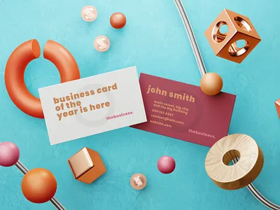 Modern Business Card Mock-Up Template 3d 3d text 80s animation branding business business card card mockup design designposter graphic design illustration logo logo text mockup modern motion graphics ui