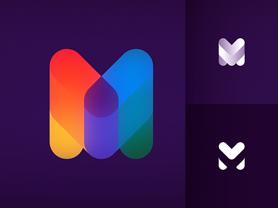 VM Monogram brand branding colorful composition gradient logo icon initials logo logo designer m logo