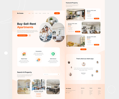 Real Estate Landing Page Design agency design agency website best design house website landing page design real estate real estate design real estate ui design real estate website rent website ui design ux design web application design website website design