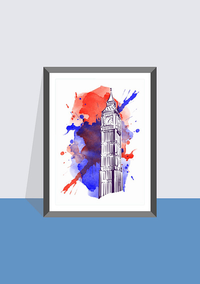 Big Ben design flatdesign flatposter illustration