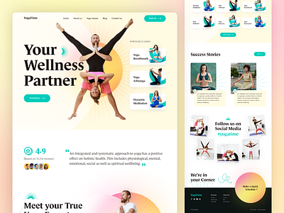 Landing Yoga designs, themes, templates and downloadable graphic